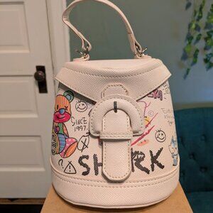 Bear Graffiti Bucket Crossbody Handbag